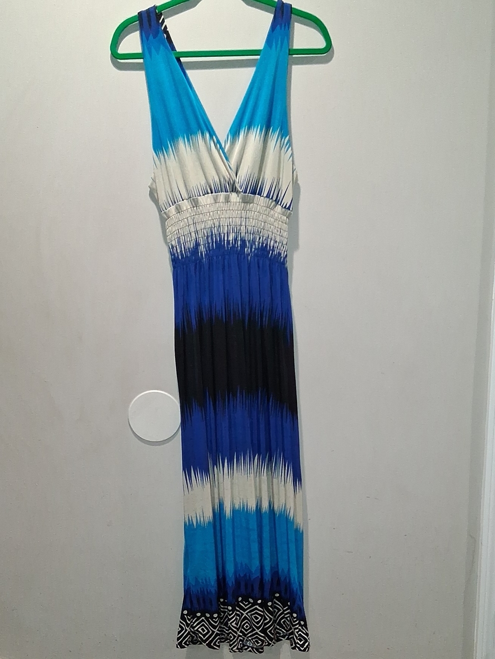 Blue Ombre Maxi Dress with Smocked Waist